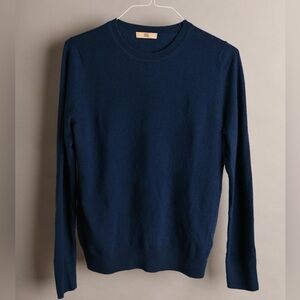 Orla Kiely blue 100% cashmere sweater with flower intarsia size L